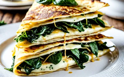 Recette facile de gâteau de crêpes aux épinards et fromage frais