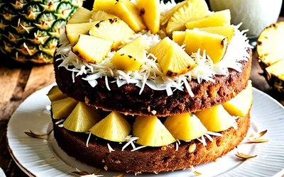 Recette facile de gâteau des îles moelleux à la noix de coco et ananas