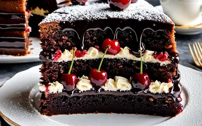 Recette facile et traditionnelle du gâteau Donauwellen allemand aux cerises et chocolat