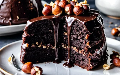 Recette facile de gâteau fondant au chocolat en poudre et noisettes