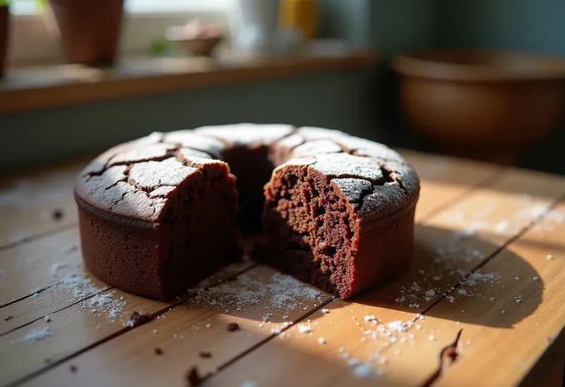 Gâteau fondant au chocolat léger et moelleux pour une personne