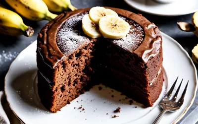 Recette facile de gâteau léger au chocolat et banane moelleux et sain