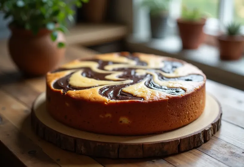 Gâteau marbré glacé moelleux et gourmand pour une personne