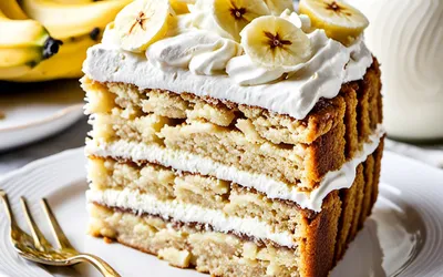 Gâteau moelleux à la banane et chantilly maison - Recette facile et rapide