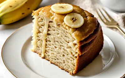 Recette facile de gâteau moelleux à la banane sans beurre pour une personne