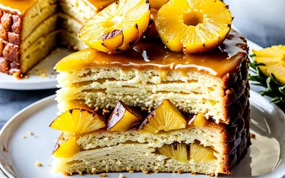 Recette facile de gâteau moelleux à l'ananas caramélisé