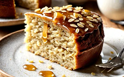 Recette facile de gâteau moelleux à l'avoine et miel pour une personne