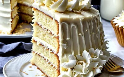 Recette facile de gâteau moelleux au chocolat blanc et noix de coco