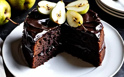 Recette facile de gâteau moelleux au chocolat et poire avec yaourt