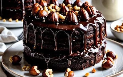 Recette facile de gâteau moelleux au chocolat, noisettes et miel