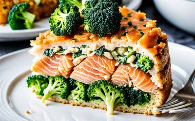 Recette facile de gâteau moelleux au saumon et brocoli