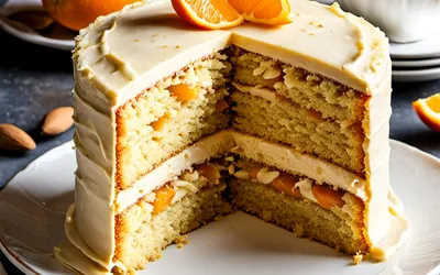 Recette gourmande de gâteau moelleux aux amandes fourré à la crème d'orange