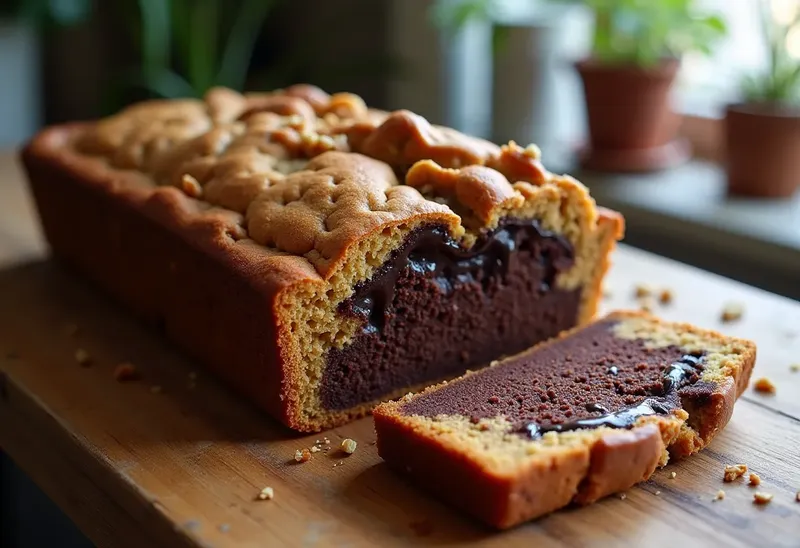 Gâteau moelleux aux noix et chocolat fondant