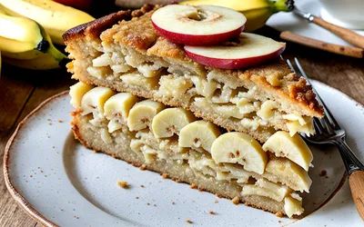 Recette rapide de gâteau moelleux aux pommes et banane pour un goûter délicieux