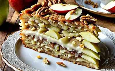 Recette facile de gâteau moelleux aux pommes et noix comme à l'enfance