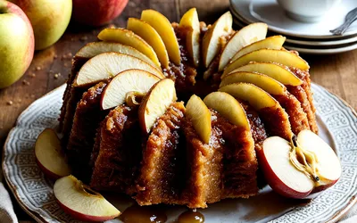 Gâteau moelleux aux pommes et poires caramélisées - recette facile et rapide