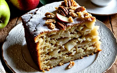 Recette facile de gâteau moelleux aux pommes, noix et cannelle