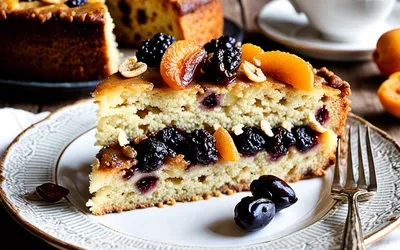Recette facile de gâteau moelleux aux raisins et abricots secs