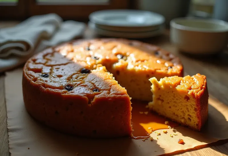 Gâteau moelleux caramélisé aux pruneaux fondants