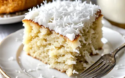 Recette facile de gâteau moelleux à la semoule et noix de coco pour une personne