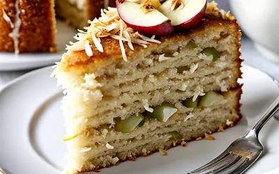 Recette facile de gâteau moelleux pommes et noix de coco