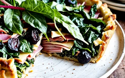 Recette facile de gâteau salé aux blettes, jambon et pruneaux