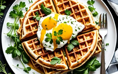 Recette facile de gaufres salées au fromage et herbes fraîches