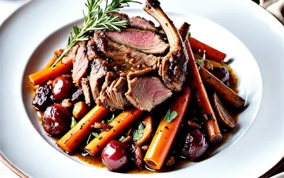 Gigot d'agneau braisé sucré-salé fondant et parfumé - recette facile