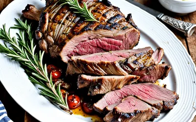 Recette facile de gigot d'agneau grillé mariné à l'huile aromatisée