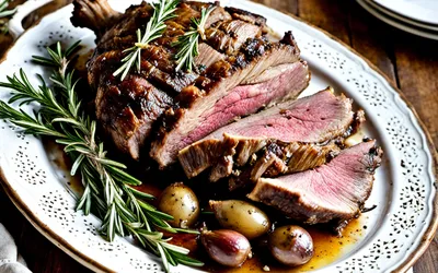 Recette facile de gigot d'agneau rôti à la médiévale aux herbes et épices