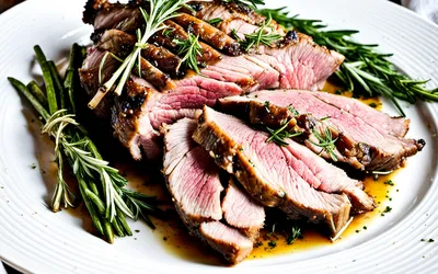 Gigot d'agneau rôti aux herbes fraîches et ail - Recette facile et savoureuse