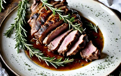 Recette facile de gigot de sanglier rôti aux herbes sauvages