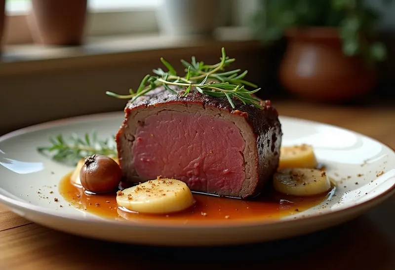 Gigue de chevreuil marinée aux marrons et céleri, un plat d'exception