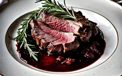 Recette facile de gigue de chevreuil rôtie avec sauce grand veneur