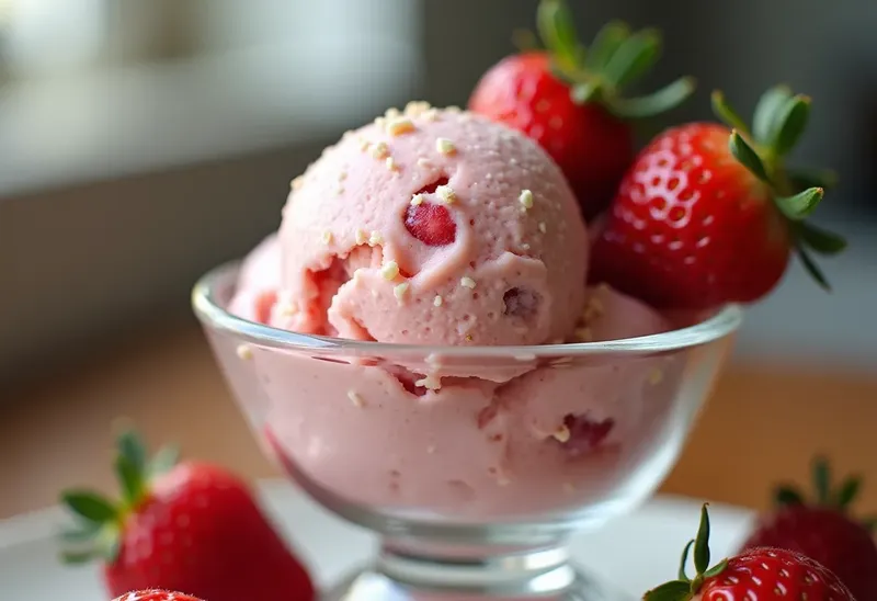 Glace biscuitée à la fraise maison : dessert frais et gourmand