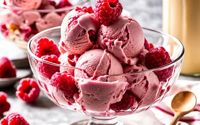 Glace légère aux framboises maison - Recette facile et gourmande