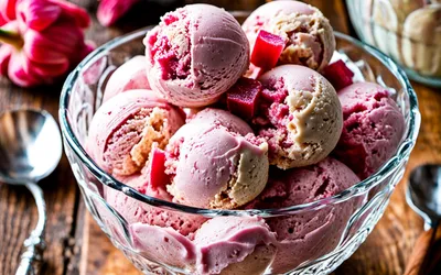 Recette facile de glace à la rhubarbe et cannelle maison