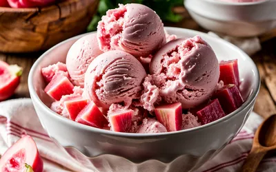 Recette facile de glace à la rhubarbe et cannelle maison