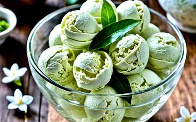 Recette facile de glace maison au thé au jasmin, parfum délicat et rafraîchissant