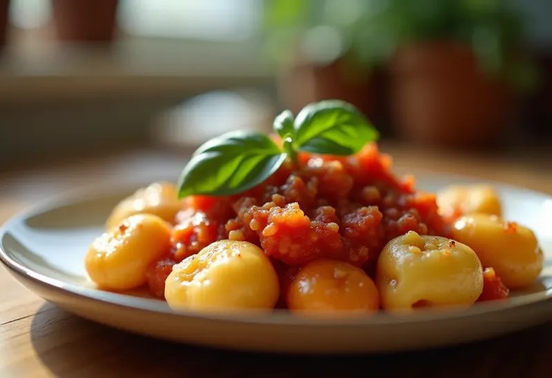 Gnocchis maison au coulis de tomate frais et basilic