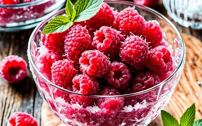Recette facile de granité à la framboise maison, dessert glacé fruité