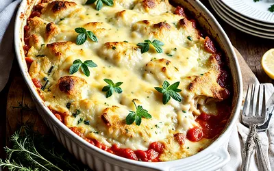Gratin de cabillaud au coulis de tomate : recette facile et savoureuse