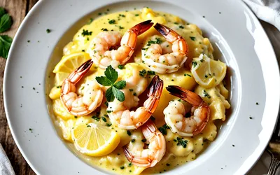 Gratin de crevettes à la crème citronnée : recette facile et gourmande