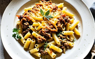 Gratin de macaronis à l'agneau fondant et savoureux - recette facile