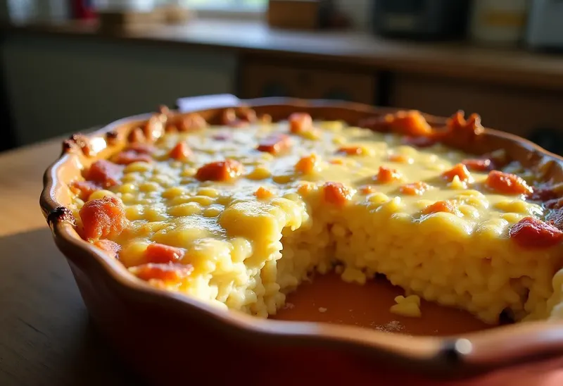 Gratin de macaronis au chèvre et jambon de montagne fondant