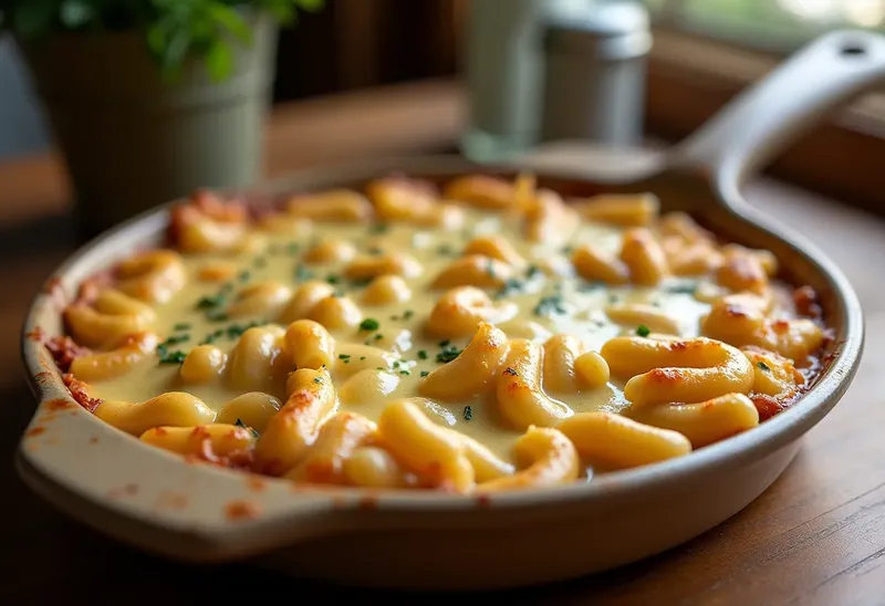 Gratin de macaronis crémeux au Boursin