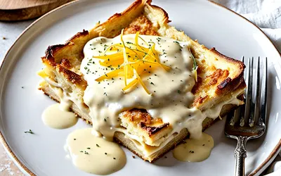 Recette facile et gourmande de gratin de pain au fromage et crème