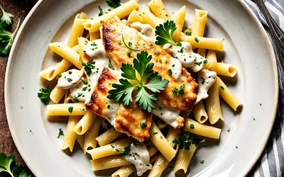 Gratin de pâtes au poulet fondant et fromage gratiné - recette facile et rapide