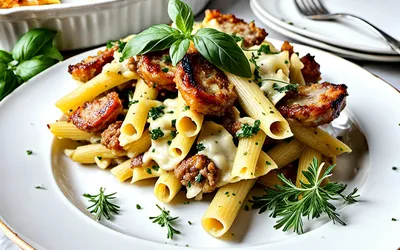 Gratin de pâtes à la chair à saucisses facile et gourmand