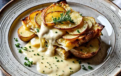 Gratin de pommes de terre à la crème d'ail onctueuse facile et savoureux